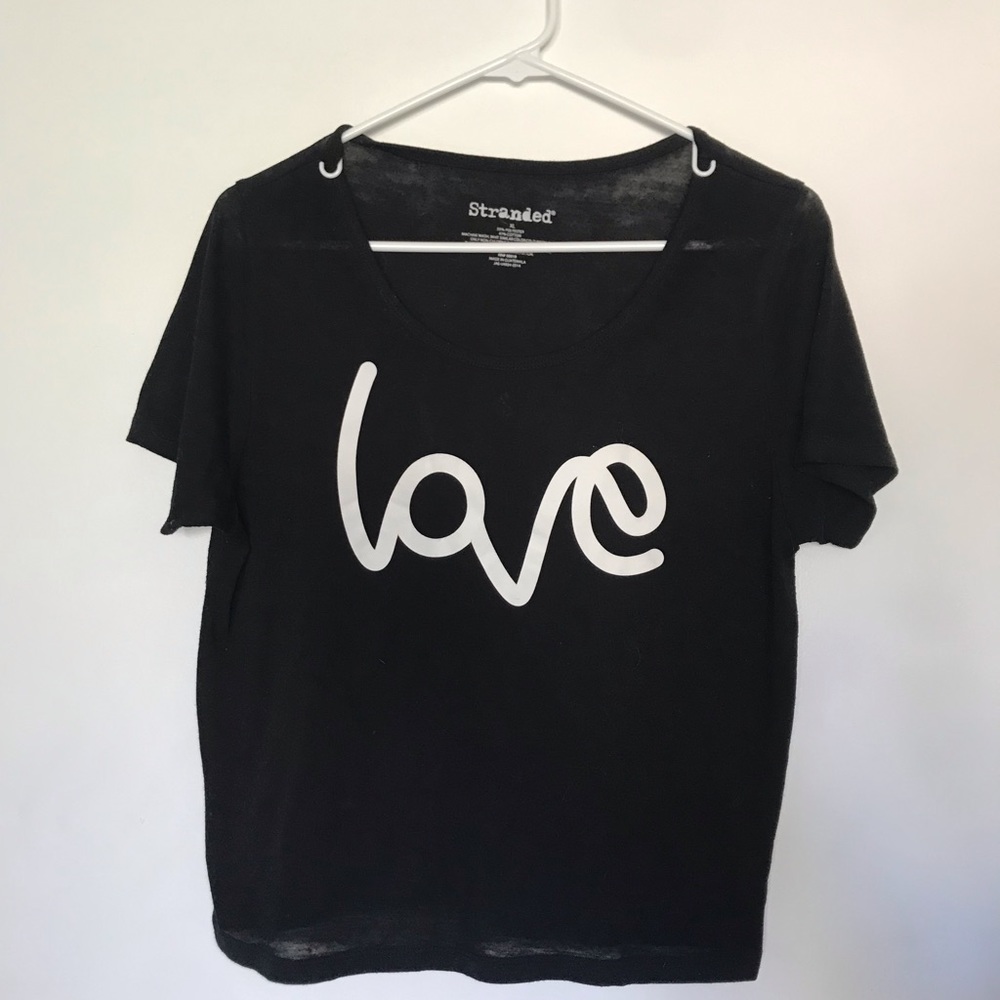 Black “Love” Crop Top